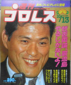 週刊プロレス　昭和62年10月13日No.226 猪木“巌流島”VS馬場“15周年”　ベースボール・マガジン社　q