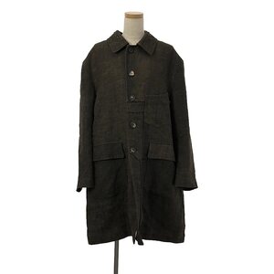 【美品】 ziggy chen / ジギーチェン | 2023AW | HEAVY LINEN / SINGLE BREASTED COAT / シングルコート / 総裏地 | 44 | ブラウン系