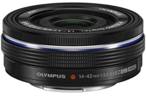 ■新品■ ☆送料無料 OLYMPUS オリンパス M.ZUIKO DIGITAL ED 14-42mm F3.5-5.6 EZ ブラック 電動式パンケーキズームレンズ ＃27616