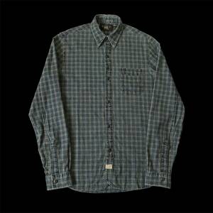 RRL Chin Strap Indigo Plaid Metal Buttons Work Shirt ダブルアールエル チンストラップ インディゴ チェック メタルボタン ワークシャツ