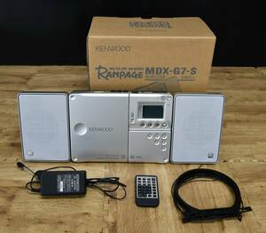 FY5-53　【ジャンク】 KENWOOD RAMPAGE MDX-G7 MD CD FM/AM ラジオ シルバー MDパーソナルステレオ 通電確認済 中古 保管品