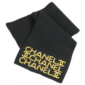 【送料無料】【本物】未使用品★CHANEL シャネル★マフラー★ウール カシミア★ブラック ゴールド★ファッション小物★レディース メンズ★