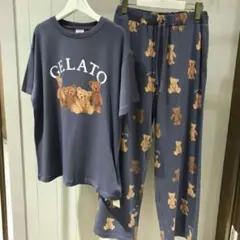 新品タグ付　ベアワンポイントTシャツ　ベア柄ロングパンツ　上下セット