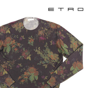 ETRO（エトロ） 丸首セーター 1M064 ダークブラウン x マルチカラー M 24142 【W24143】