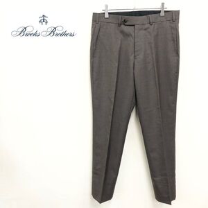 1N2075-K◆Brooks Brothers ブルックスブラザーズ スラックス◆size30 ブラウン 薄手 ウール100% 裏地なし センタープレス 紳士 キレイめ