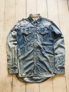 ヒステリックグラマー hysteric glamour ウエスタンシャツ デニムシャツ ダメージ加工 クラッシュデニム kapital blackmeans crust ボロ 