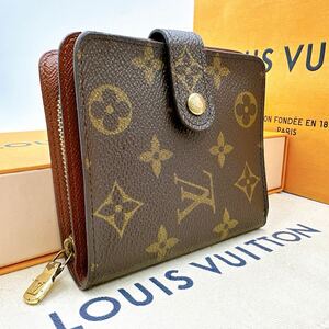 3481【極美品】LOUIS VUITTON ルイヴィトン モノグラム コンパクトジップ ラウンドファスナー 二つ折り財布 ウォレット M61667/MI0021