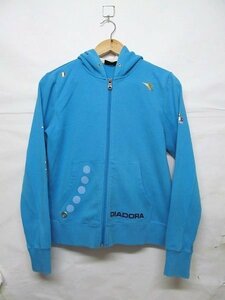 DIADORA ディアドラ レディース フルジップ スウェット パーカー L 青 b17454