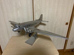 プロペラ航空機 飛行機 模型 シルバー 分割式 アンティークコレクション