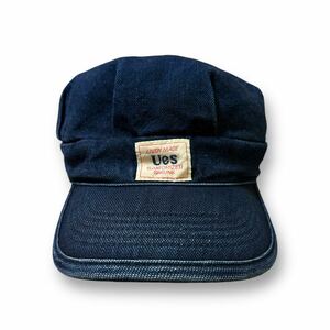 UES ウエス ビンテージ レプリカ　ヴィンテージ復刻 インディゴデニムワークキャップ vintage INDIGO DENIM WORK CAP サイズL ゴム