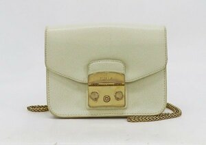 ◇【FURLA フルラ】メトロポリス チェーンショルダーバッグ アイボリー