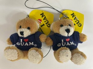 グアム　お土産　I ハート GUAM　ベア　bear　ぬいぐるみ型　キーホルダー ( ネイビー)　2点　料無料（プレビュー）