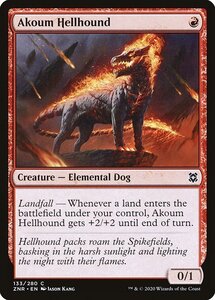 MTG ■赤/英語版■ 《アクームのヘルハウンド/Akoum Hellhound》★FOIL★ゼンディカーの夜明け ZNR