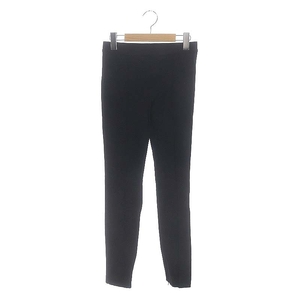 ヘルムートラング HELMUT LANG DB NEEDLE RIB LEGGING スリムパンツ ストレッチパンツ センターシーム S 黒 ブラック レディース