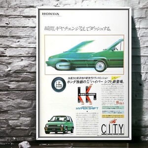 80年代 当時物!!! HONDA 広告/ポスター City シティー R AA Mk1 ホンダE-AA マフラー ホイール エアロ 部品 純正 トールボーイ