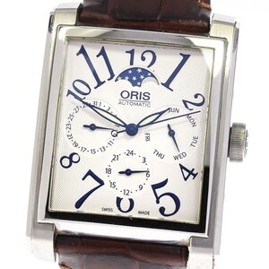 オリス ORIS 7658 レクタンギュラー ムーンフェイズ 自動巻き メンズ 良品 _759212【ev20】