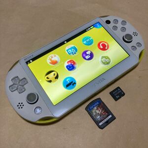 送料無料 PSVITA PCH-2000 本体 ソフト メモリーカード付 ライムグリーン WIFI PS VITA SONY PlayStation PCH2000 PCH 2000 ビータ ZA13