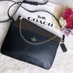 極美品☆COACHコーチ 2wayショルダーバッグ ウォレット ブラック