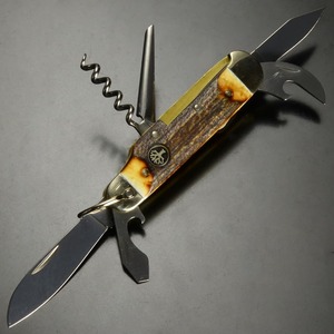 BOKER アーミーナイフ Camp Knife Stag マルチツール 専用キャリーポーチ付き 110182HH ボーカー