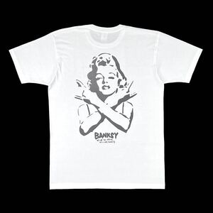 新品 ビッグ バックプリント & 胸ワンポイント BANKSY バンクシー マリリンモンロー コルナ サイン 大きい Tシャツ オーバーサイズ 5XL(6L)