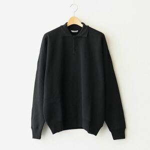 2024AW AURALEE オーラリー SMOOTH SOFT SWEAT POLO #BLACK [A24AP02TU] 