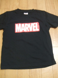 （K)MARVEL★黒プリントTシャツ★130　遊び着に　ジェニー