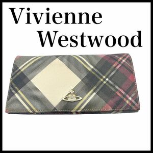 【Vivienne Westwood】二つ折り長財布　オーブ　PVC チェック