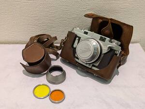 #991　コニカ Konica III Ⅲ　カメラ　1：2　F＝48ｍｍ　レンズ　ケース　昭和　レトロ　動作未確認　ジャンク