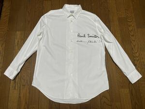 paul smith white shirt logo signature シャツ ホワイト サイン 白