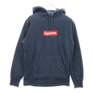 SUPREME シュプリーム 12AW Box Logo Hooded Sweatshirt ボックスロゴフーデッドスウェットシャツ プルオーバーパーカー ネイビー