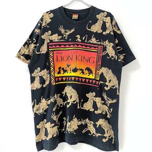 ■激レア■90s USA製 LION KING 総柄 Tシャツ XL ライオンキング DISNEY ディズニー PIXAR ピクサー VILLANS ビンテージ