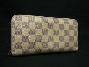 1円 LOUIS VUITTON ヴィトン N41660 ダミエアズール ジッピーオーガナイザー ラウンドファスナー 長財布 ウォレット アイボリー系 FF8956