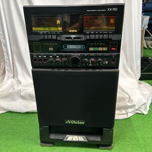 skay-301 ○ Victor ビクター KX-750　重低音　8トラカラオケ　ダブルカセット　中古品 通電のみ確認