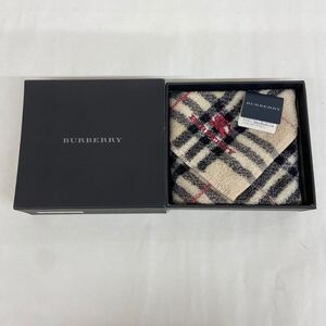 N【未使用品】BURBERRY バーバリー ハンカチ ハンドタオル ノバチェック タグ付き 箱付き