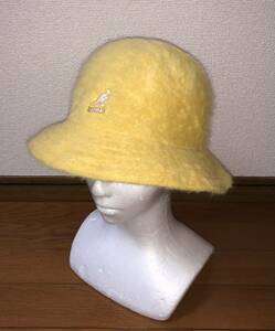 美品 KANGOL Furgora Casual K3017ST S カンゴール ファーゴラ カジュアル バケットハット イエロー 黄 アンゴラ ファー バケット 男女兼用