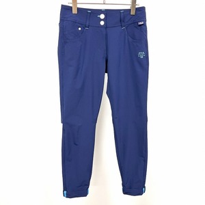 フィラゴルフ FILA GOLF テーパードパンツ 薄手 裾ダブル 膝裏にベンチレーションスリット ポリエステル×ポリウレタン M 青 レディース