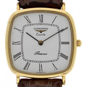 LONGINES ロンジン ホワイトダイヤル GP/レザー クオーツ ユニセックス 【125672】