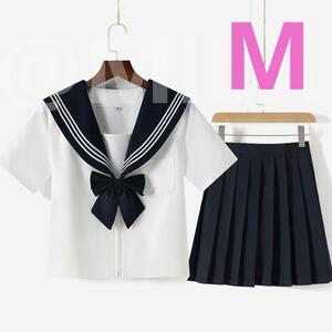 【期間限定セール中】Mサイズ　新品　半袖　制服　高校　レディース W/B