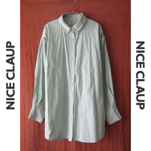 美品　NICE CLAUP／ナイスクラップ★　ストライプ　長袖シャツ