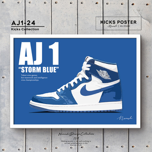 AJ1 エアジョーダン1 ハイ ストームブルー STORM BLUE キックスポスター 送料無料 AJ1-24