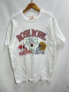 ■ 90s ビンテージ USA製 カレッジ アメフト ROSE BOWL 1994 ロゴイラスト 半袖 Tシャツ サイズL アメカジ 大学 WISCONSIN vs UCLA ■