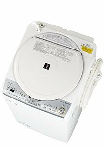【中古】 シャープ SHARP タテ型洗濯乾燥機 ダイヤカット穴なし槽 ホワイト系 ES-TX8C-W