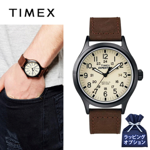 TIMEX タイメックス EXPEDITION エクスペディション T49963 ブラウン レザー 革ベルト 腕時計 メンズ ユニセックス ミリタリー プレゼント