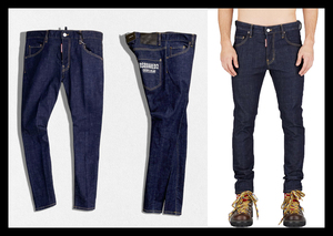 定価5.9万 ディースクエアード DSQUARED2 シンプルなデザインで美しさが際立つテーパードデニムパンツ SKATER JEAN イタリア製