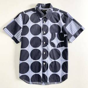 Ie30 COMME des GARCONS HOMME PLUS コムデギャルソンオムプリュス 半袖シャツ チェック柄 ドット柄 水玉 Mサイズ メンズ 紳士服