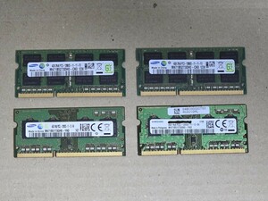 4枚セット☆中古4GBメモリー/SAMSUNG 4GB/2Rx8 PC3-12800S(2枚)/1Rx8 PC3L-12800S(2枚) 動作確認未了☆8枚まで送料185円