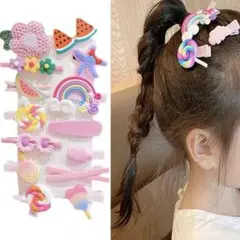 カラフル ヘアクリップ セット ヘアピン 髪留め 子供用 2歳〜12歳