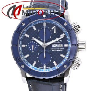 EDOX エドックス クロノオフショア1 01122-3BU3-BUIN3 ステンレススチールxセラミック xクロコダイル SS メンズ/39460【中古】【腕時計】