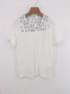 ◇ Martin Margiela マルタン マルジェラ ロゴ Vネック 半袖 Tシャツ カットソー サイズS ホワイト グレー レディース P