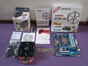 PCパーツ マザーボード GIGABYTE GA-Z77M-D3H CPU i5-3570 CPUクーラーセット LGA1155 microATX 動作確認済み ギガバイト